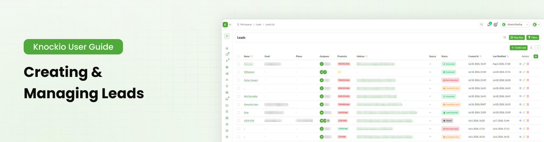 Creating and Managing Leads