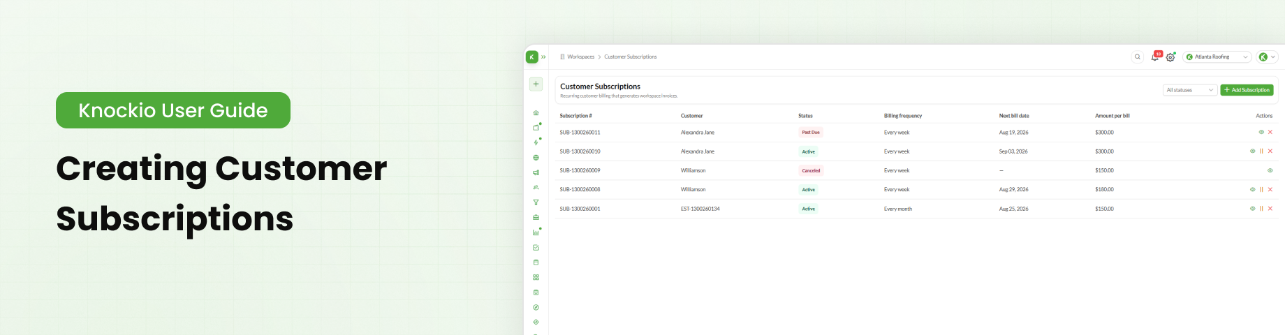 Creating Customer Subscriptions