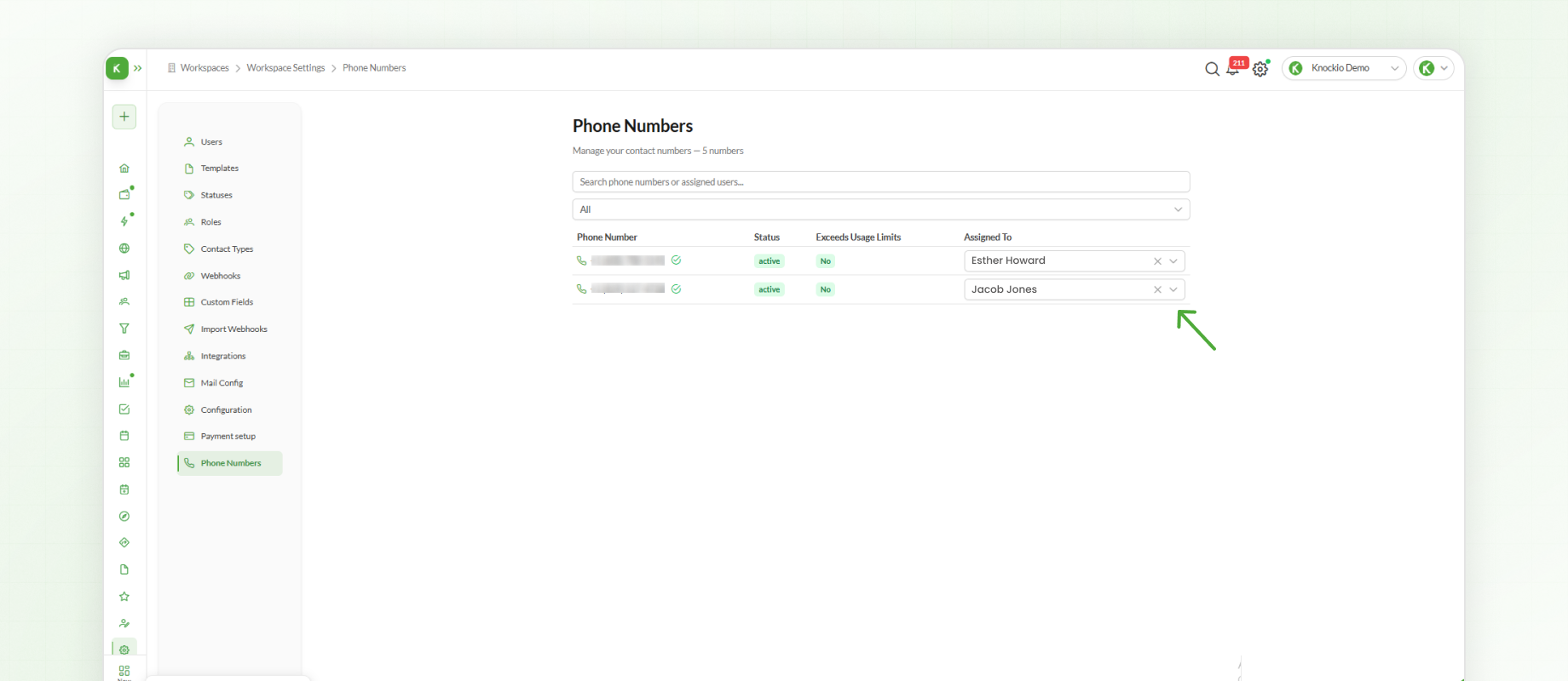 Managing Phone Numbers