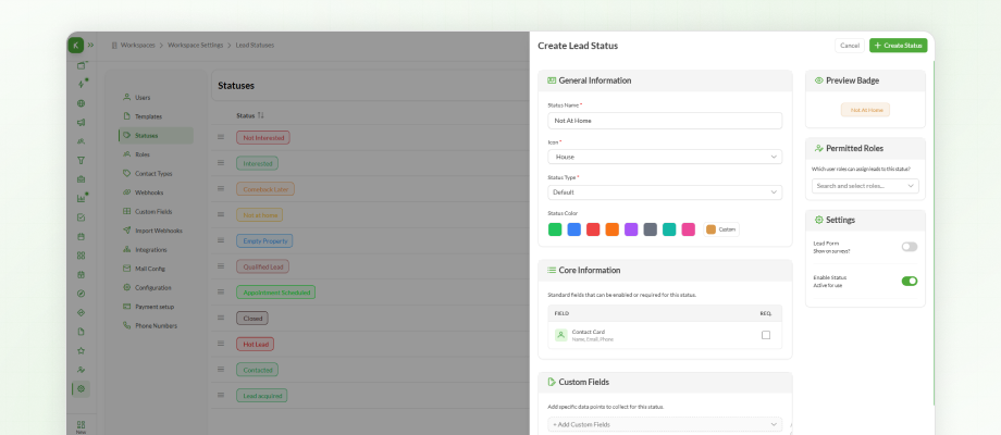 Creating Status
