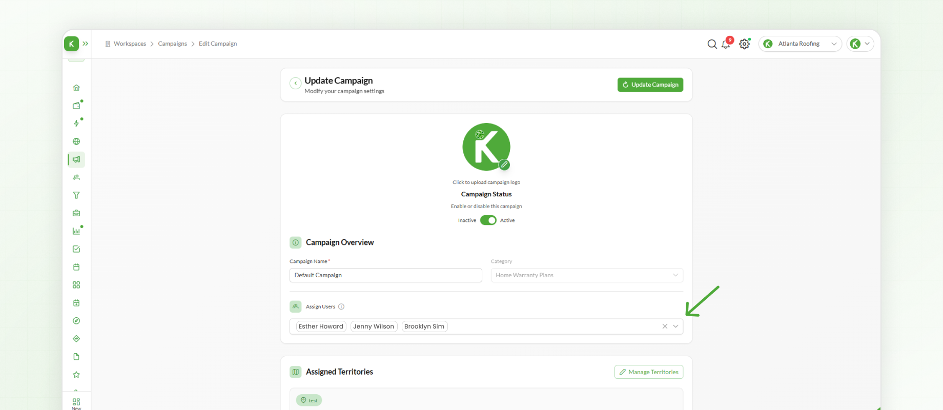 Assign user to Campaign