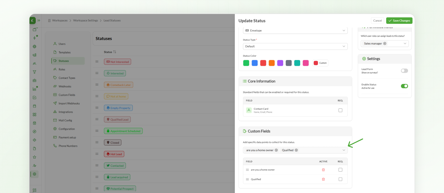 Status Module in Knockio