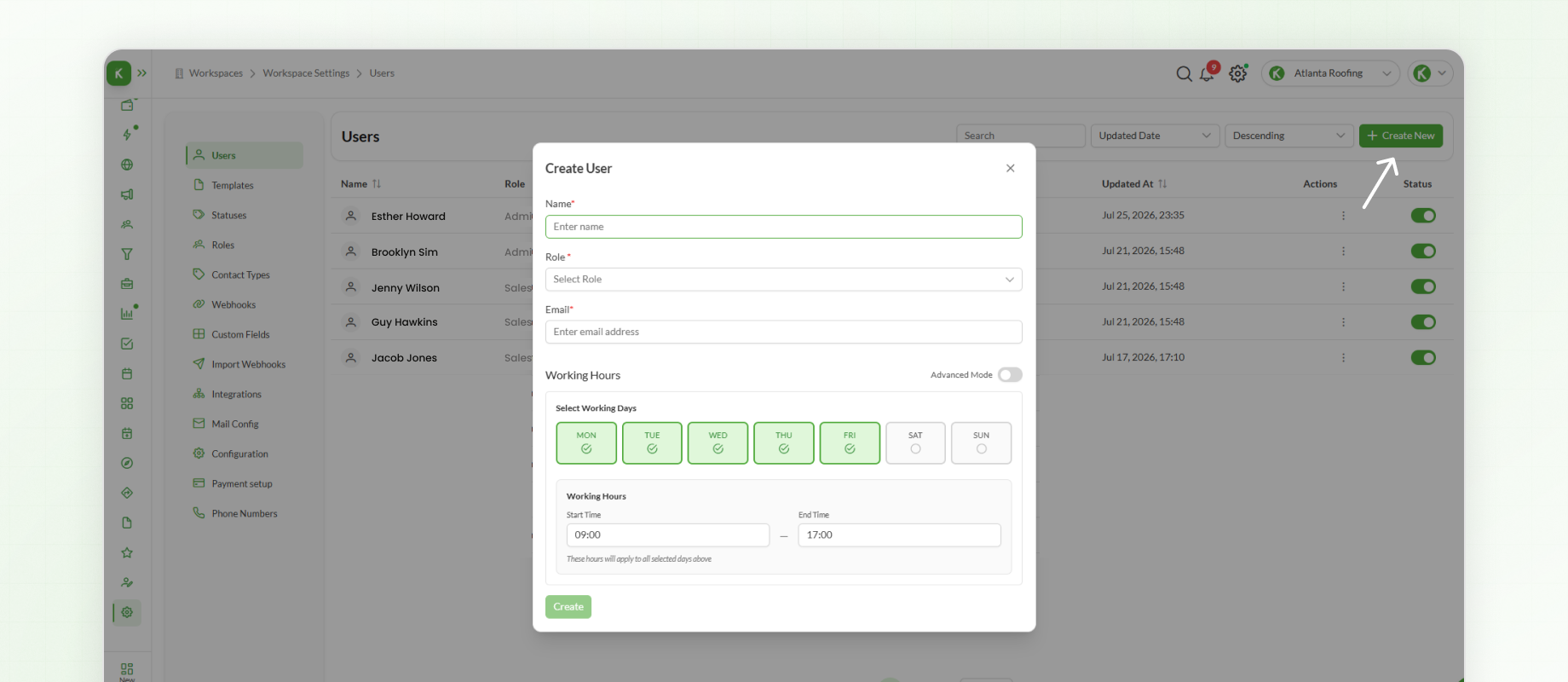 Creating a New User in Knockio