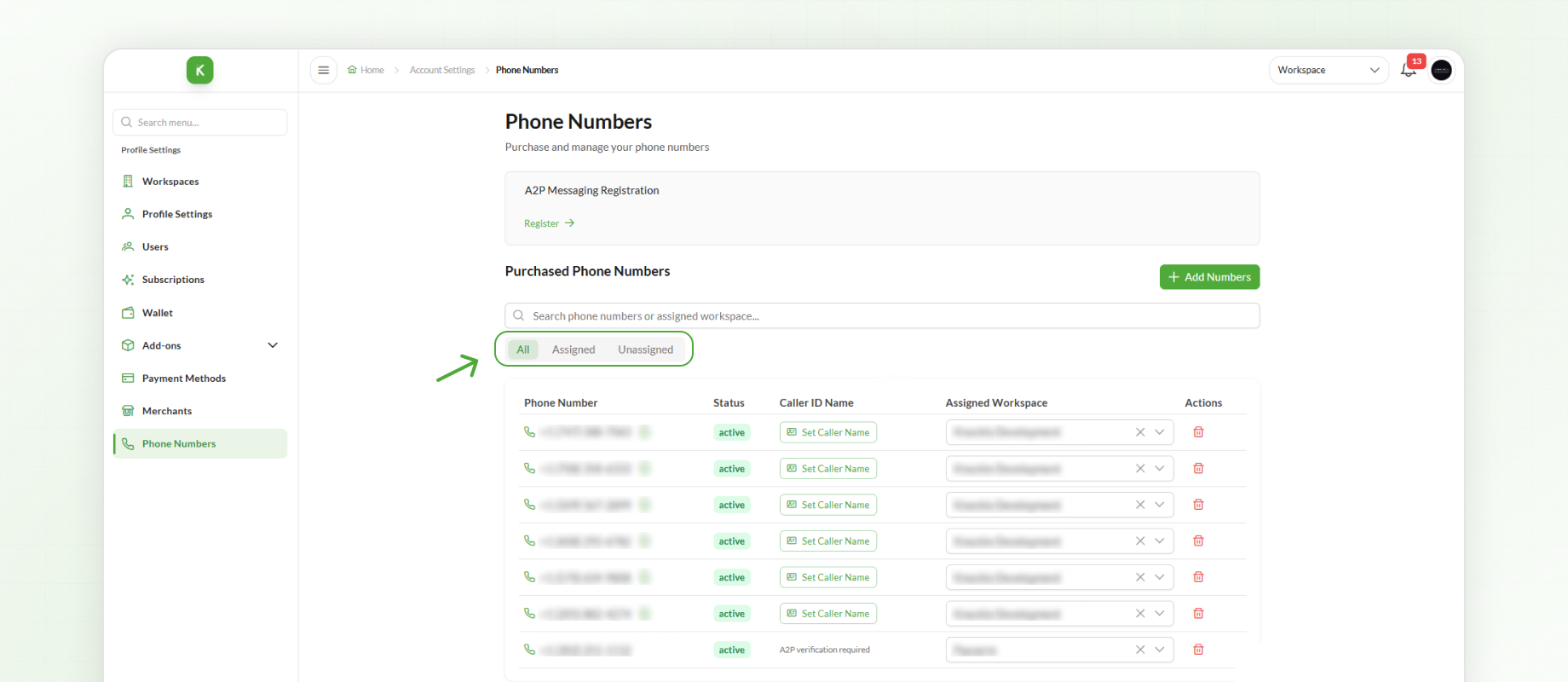 Phone Number Filters