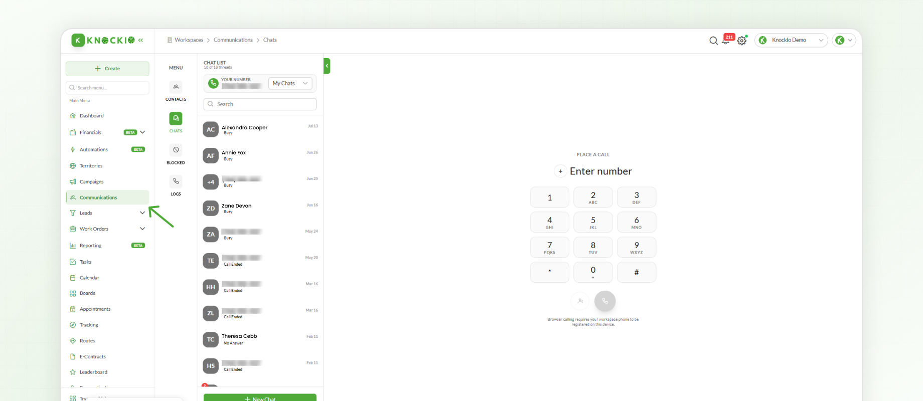 Communication Module in Knockio
