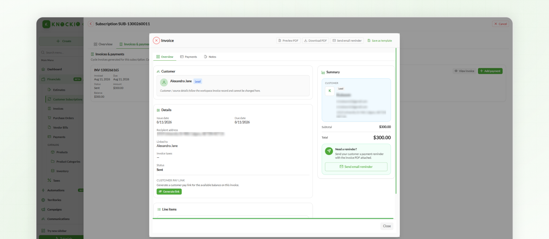Finding Subscription invoices