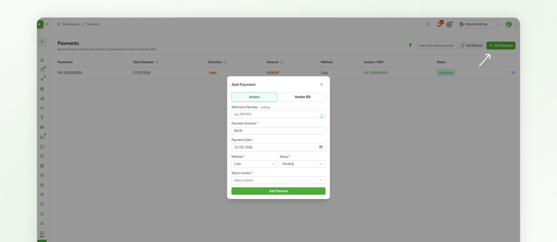 Creating Payment in Knockio