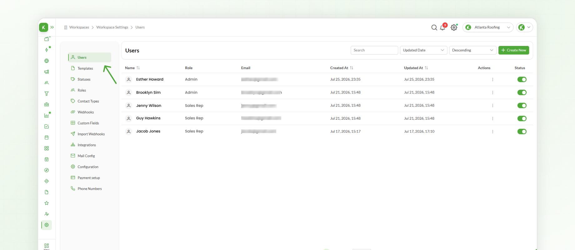 Accessing User Section