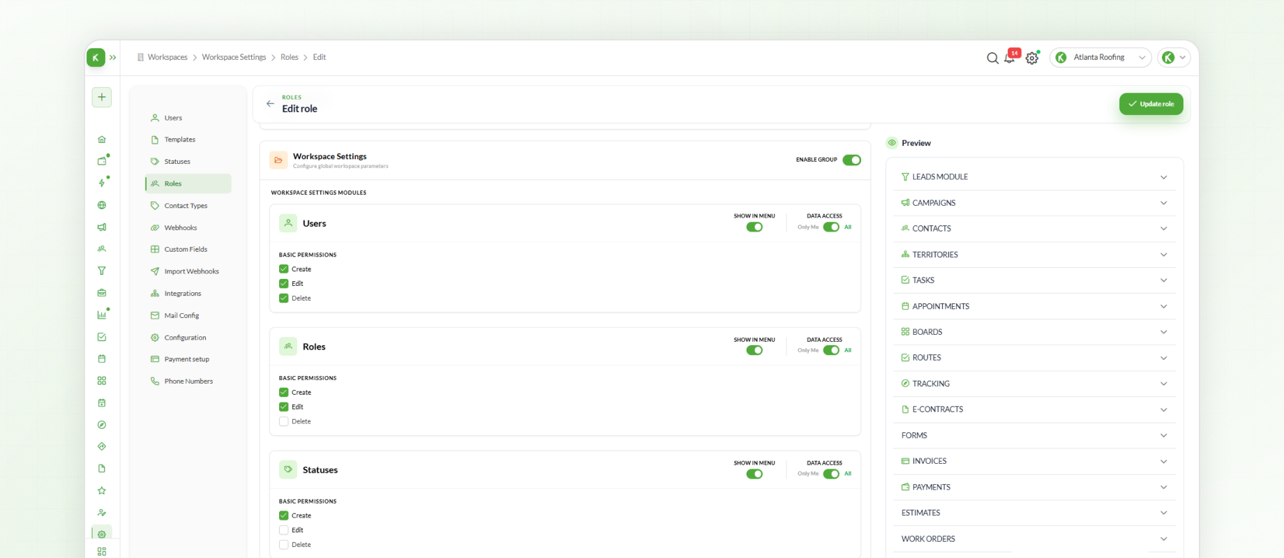 Contact Type Permissions