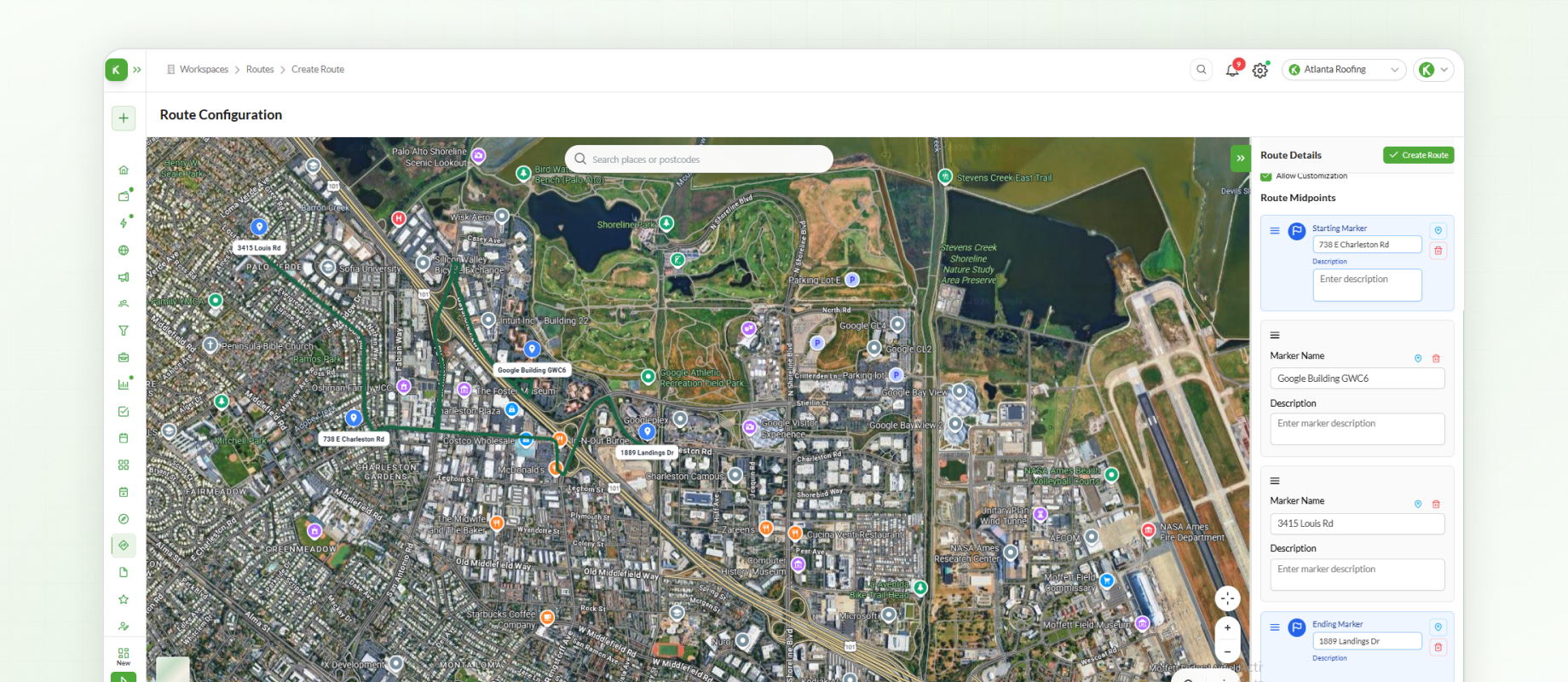 Location in Routes
