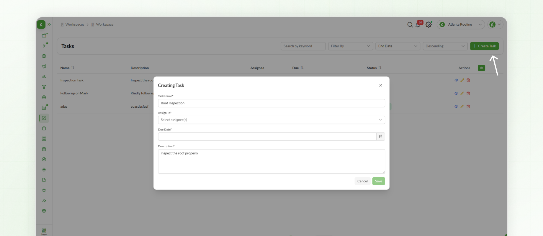 Creating a Task